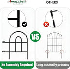AMAGABELI 35 Panels 18in(H)×50ft(L) Decorative Garden Fence No Dig Rustproof Metal Pre-Linking Fence Panels Garden Edging Border Animal Barrier Fencing for Flower Beds Yard Patio Outdoor Decor Black - Image 3