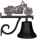 Montague Metal Products 7.75″ Diameter Cast Bell with Ornament, Hanging Bell, Dinner Bell, Heavy Duty Cast Aluminum (Motorcycle) by MontagueMetalProducts