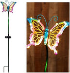 Crosslight Blue & Pink Kinetic Butterfly Solar LED Waterproof Outdoor Garden Stake - Decorative Electronic Light Garden Decor for Yard, Lawn, Patio, Deck, Pathway, Pond, Backyard - Image 2