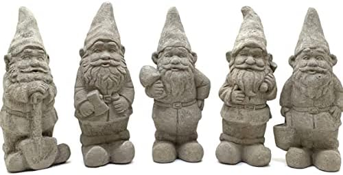 Garden Gnome with Shroom: Solid Durable Stone Statue with Vintage Texture. Sealed for Outdoors. Handcrafted USA. (Antique/Gray) - Image 7
