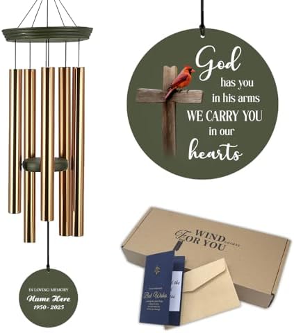 Personalized Cross Wind Chimes God Sympathy Gifts for Funeral by ExtrabilyOfficial