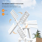 Wooden Windmill, Weather-Proof Wind Spinner, Outdoor Wind Mill for Garden Lawn Patio Decoration (White, Large) - Image 4