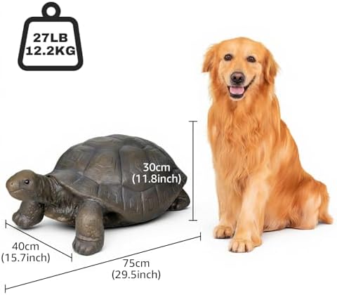 SKYFIRE Large Turtle Statues for Garden - 29.5' x 15.7' x 11.8' Fiber Reinforced Concrete Figurines, Garden Sculptures & Statues for Outdoors, Lawn, Yard, Indoor - Tortoise Outdoor Decor - Image 6