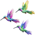 John's Studio 3Pcs Metal Hummingbird Wall Decor Outdoor Garden Hanging Art Sculptures Home Theme Decorations for Kitchen Bathroom and Pool by JohnsStudio