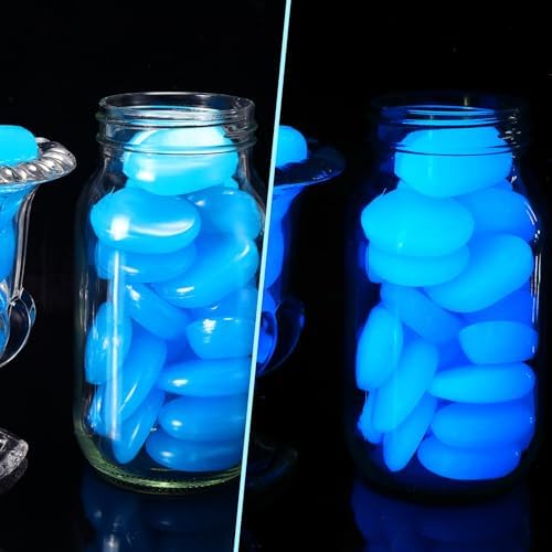 Landical 200 Pcs Glow in the Dark Rocks for Garden,Dark Blue,1.8 Inch - Image 4