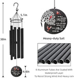 Personalized Sympathy Wind Chimes Outdoor Deep Tone, Memorial Wind Chime for the Loss of a Loved One, in Loving Memory Wind Chime, Bereavement Gift/Memorial Gift for Condolence - Image 2