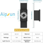Aipsun 4 Pack Outdoor LED Up Down Wall Sconces, Black Modern Porch Lights - Image 6