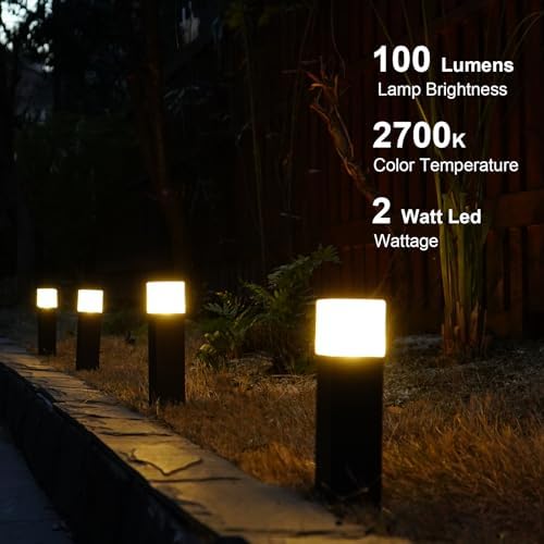 GOODSMANN 8 PK Low Voltage LED Bollard Path Lights 2W 100 Lumen Bronze - Image 2