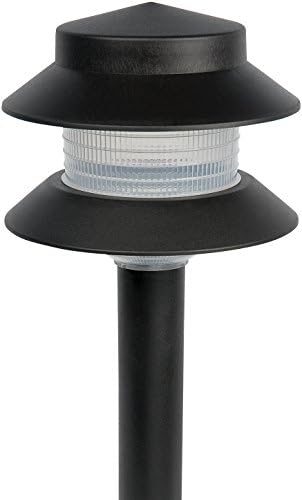GreenLighting Paradise Low Voltage Landscape Pathway Lights - 2 Tier Outdoor Garden Lights - Easy, Simple Installation - Walkway, Lawn, Landscape Lighting (Black, 4 Pack) - Image 2