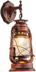 NOXARTE Rustic Wall Sconce Lighting Lantern Mounted Light with Glass Lampshade for Hallway Farmhouse Loft W7 x H15 by NOXARTE