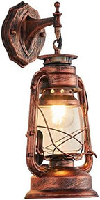 NOXARTE Rustic Wall Sconce Lighting Lantern Mounted Light with Glass Lampshade for Hallway Farmhouse Loft W7 x H15 by NOXARTE
