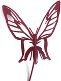 Bugs, Bees and Butterfly Garden Yard Stake Sign 20 to 33 Inches Tall (Small Butterfly Stake 22" Tall, Metallic Fuschia) by Handmade
