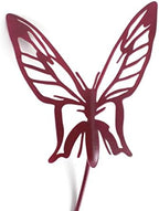 Bugs, Bees and Butterfly Garden Yard Stake Sign 20 to 33 Inches Tall (Small Butterfly Stake 22" Tall, Metallic Fuschia) by Handmade