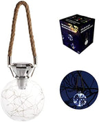 RNEHON Outdoor Solar Lantern,Hanging Solar Lanterns Waterproof Crackle Glass Ball,Solar Garden Lights Yard Decor Christmas Lantern for Tree Fence Patio (Cold White) by MRNEHON