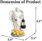 Solar Angel Statue Outdoor Fairy Garden Statues 9.4 inches Solar Garden Decor Garden for Outside Yard Art Patio Balcony Front Lawn Ornaments Gifts for Mom Grandma Women - Image 2