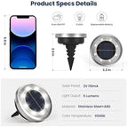 SOLPEX 16 Pack Solar Ground Lights Outdoor, Backyard Decor Cool White - Image 5