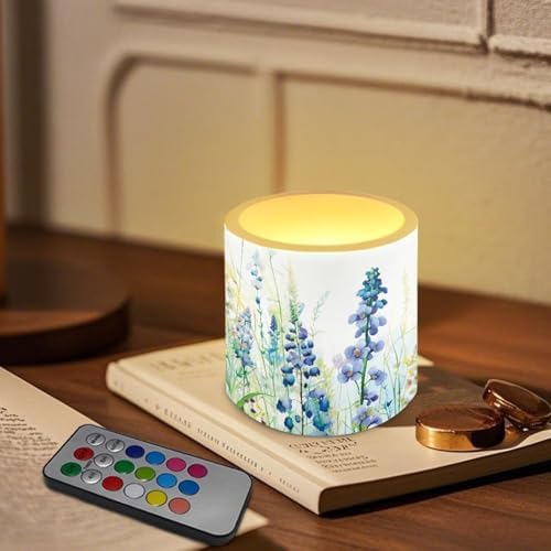 Floral Green Leaves Flameless Candles with Remote and Timers Flickering Battery Operated Candles 4 Pack Outdoor Flameless LED Pillar Tea Lights for Wedding Home Decorations - Image 2