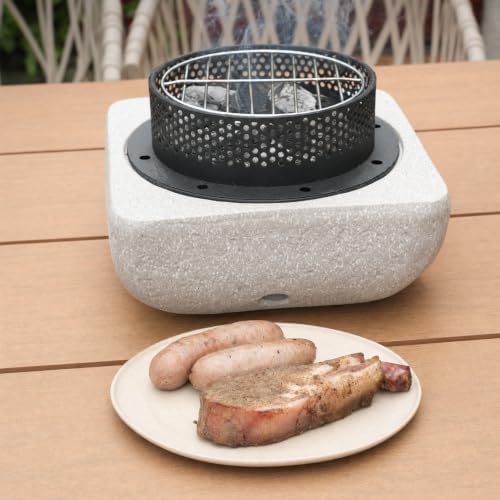 Table Top Firepit Mini Small Safer Burning Wood Pellet Fire Pit (Square Groove) - Image 3