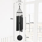 Large Wind Chimes Outdoors Deep Tone, in Memory of Loved One Wind Chimes for Outside,Sympathy Chimes Gifts for Mother/Father,Prime/Clearance Memorial Chimes, Metal Chimes Outdoors Garden Décor(Black) - Image 3