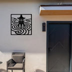 Japanese Zen Pagoda Metal Wall Art Decor Outdoor Decor Minimalist Aesthetic Metal Signs Elegant Wall Decor for Living Room Office Space Zen Garden Inspired Wall Hanging (Black,16inch) - Image 3