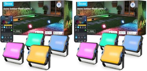 Govee Outdoor Flood Lights 2, RGBIC IP66, Wired 8 Pack by Govee