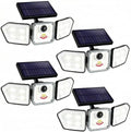 Bionic Flood Light 4 Pk Solar Lights Outdoor Waterproof, Ultra Bright 89 LEDs, 3 Heads Wide Angle Motion Sensor Outdoor Lights for Security, Wall, House, Spot Light, IP65 Waterproof – Stakes Included by BellHowell