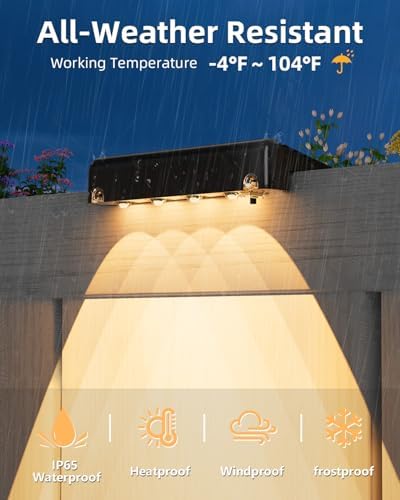 VOLISUN Solar Deck Lights 8 Pack, Warm White Glow LED Large Size Lamp, IP65 Waterproof Step Lights Outdoor for Deck, Step, Fence, Railing, Wall and Stairs (Black) - Image 3