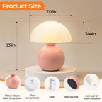 NIORSUN Mushroom Lamp Table Lamp for Bedroom, Portables Cordless Table Lamp,Wireless lamp,Small Bedside Table Touch Lamps for Living Room,Mini Mushroom 5200mAh Battery Operated Lamp Modern Pink - Image 2