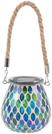 Solar Jar Lamp Waterproof Glass Lantern for Garden Outdoor Decoration by HOMSFOU