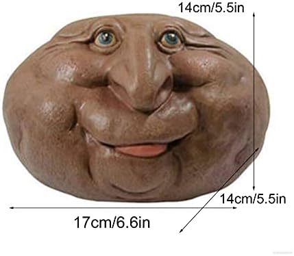outdoor statues for Garden, front porch Garden Ornaments Outdoor Funny Rock Face Stone Smiley Statue Stone Creative Garden Statue Perfect Ornament For Indoor Outdoor Garden Porch Patio ( Color : #3 ) - Image 2