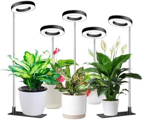 Aokrean Grow Lights for Indoor Plants,Full Spectrum Halo Plant Light 5 Pack by Aokrean