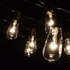 Vintage Edison Outdoor String Lights (ST40 Clear - Black Wire, 25 ft) - Image 4