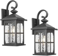 Darkaway Large Outdoor Light Fixtures Wall Mount, 21inch Outside Wall Lights Exterior Lighting Fixture with Water Ripple Glass Outdoor Sconce for House Porch Hallway Garage, 2Pack by Darkaway