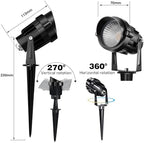 9W Low Voltage Landscape Lighting with Connectors RGB Color Changing LED Landscape Spotlight Remote Control Waterproof Spot Lights Garden Patio Spotlight Decorative for Outdoor 12V AC DC - Image 3