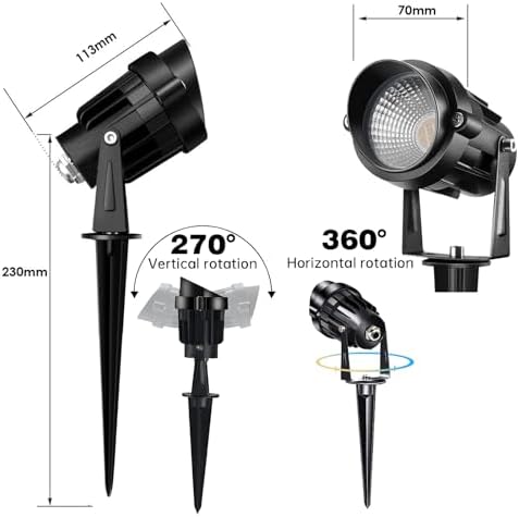 9W Low Voltage Landscape Lighting with Connectors RGB Color Changing LED Landscape Spotlight Remote Control Waterproof Spot Lights Garden Patio Spotlight Decorative for Outdoor 12V AC DC - Image 3