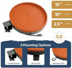Farm Innovators BD-75 All-Season 3-in-1 Outdoor 14-Inch Heated Birdbath with 3 Mounting Options, 75 Watts, Terracotta (4 Pack) - Image 3