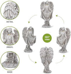 basen Angel Garden Statue Outdoor, Memorial Angel Figurine for Grave Yard Lawn, Resin Praying Angel Sculpture for Cemetery Decoration, Sympathy Gift, Spiritual Garden Decor - Image 5