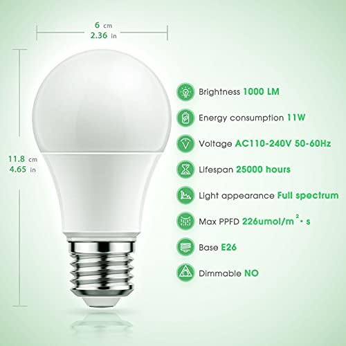 Briignite 12 Pack Grow Light Bulbs, Full Spectrum LED Grow Light - Image 2