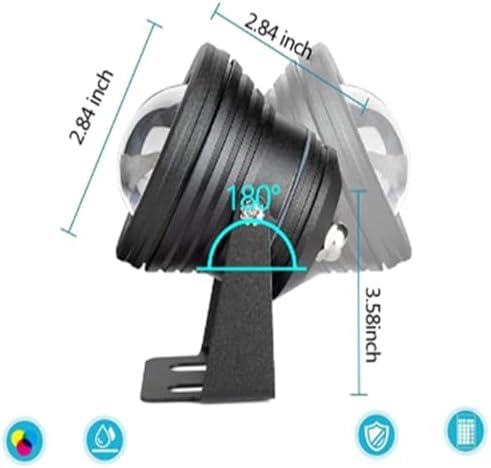 4PCS Underwater Pond Spotlight - Submersible LED Fountain Lamp, 12V/24V with Remote Control Underwater Led Lights, IP68 Waterproof Convex Mirror RGB Pool Lights,Silver(RGB)-24V(10w) - Image 3