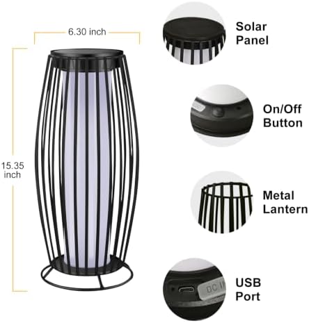 Solar Outdoor Floor Lamp, Flickering Flame Solar Outdoor Light,Solar Lanterns Outdoor Waterproof, Auto On/Off Solar Lantern for Porch, Garden, Patio, Lawn, Deck, Decorating - Image 6
