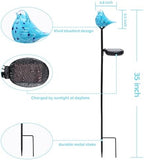 Afirst Solar Garden Lights, Hand-Blown Glass Bluebird Outdoor Garden Decor - Image 4