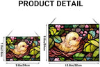 Chick Emerging from Nest in Spring Rectangular Stained Glass Suncatcher – Hanging Window Panel with Animal & Nature Scene – Vibrant Glass Art Gift for Wildlife, Fantasy, Nature Lovers x0aKZW - Image 4