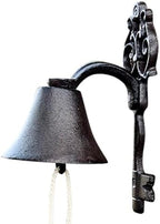 Hangable Dinner Bell Outdoor Cast Iron Vintage Wall Mounted Meal & Call Bel by Unknown