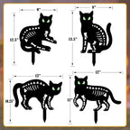Halloween Decorations Outdoor,4 Pack Black Cat Silhouette Garden Stakes - Image 6