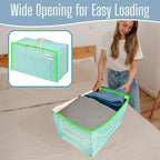 VENO 10 Pack Extra Large Heavy Duty Moving Bags with Wide Opening & Reinforced Handles, Reusable Storage Tote Bags with Strong Zippers for Clothes, College Dorm Essentials & Moving Supplies - Image 2