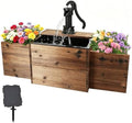 NestNature Solar Outdoor Water Fountain|Wood Water Feature for Garden Decor by NestNature