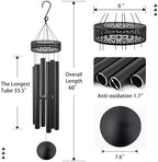 ASTARIN 60'' Deep Tone Wind Chimes for Outside -Extra Large Windchimes with 6 Heavy Tubes, Memorial Wind Chimes Outdoor for Garden Hanging Décor,Sympathy Gifts, Black - Image 2