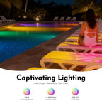 11.8Inch LED Pool Light, 12V 54W RGB Color Change Led Pool Light, 7 Colors 12 Modes Dynamic Changing Modes Underwater Pond Light, Submersible Led Light with Remote for Pool Wall - Image 6
