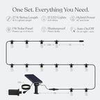 Brightech Ambience Hybrid Outdoor String Lights - Dual Plug and Solar Powered Waterproof LED Light String for Outside - 27 Ft, Soft White Edison Bulbs, for Camping, Patio, Cafe, Yard, Porch - Image 5