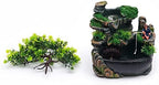 11.8" Tabletop Rockery Fountain, Tabletop Fountain Ornament W/LED Atomizer, Tabletop Rockery Water Fountain W/Old Fisherman, Indoor Water Fountain Rockery Ornament, Waterfall Fountain Table Decor - Image 3